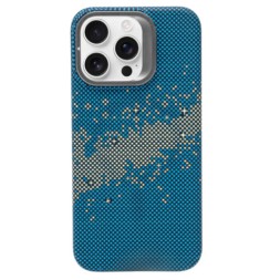 Чехол накладка для iPhone 16 Pro Max Gurdini Carbon Design с Magsafe (Galaxy Blue)